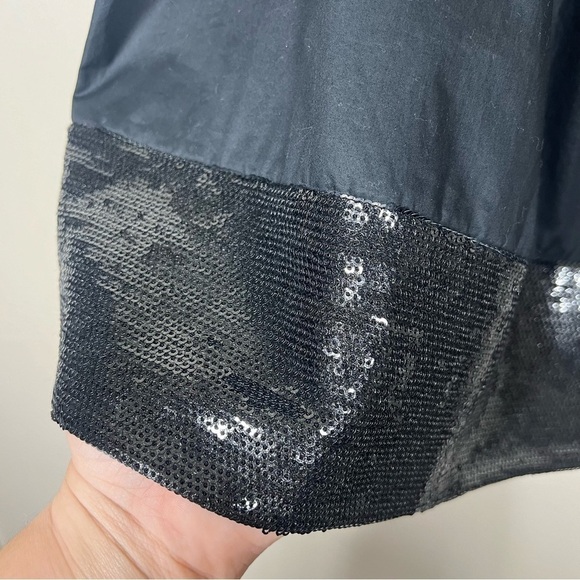 Theory Womens Tressia S Sleeveless Black Sequin Tank Top Size Large NWT - Picture 4 of 9